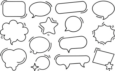 Speech bubble line art vector illustration (4)