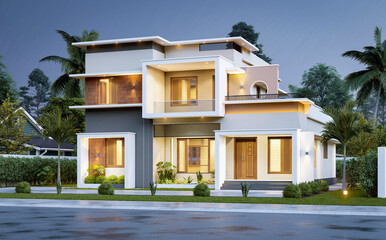 3d illustration of a newly built luxury home
