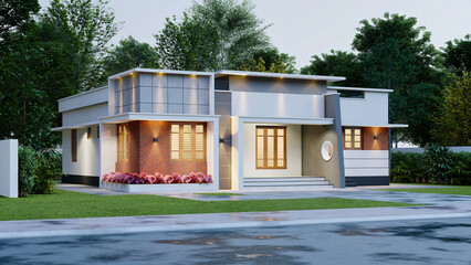 3d illustration of a newly built luxury home

