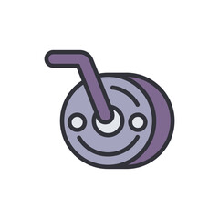 Fishing reel colored icons, minimalist vector illustration ,simple transparent graphic element .Isolated on white background