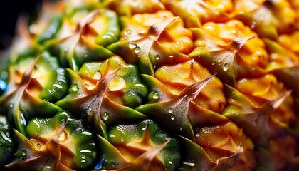 Fototapeta premium Pineapple Texture: Fresh, Juicy, and Exotic Close-Up