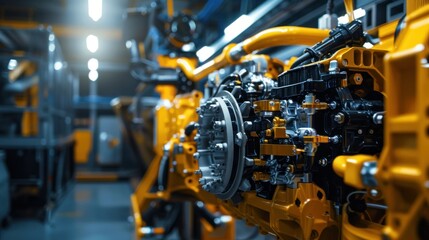 Fototapeta premium Compact engine with high output stock photo --ar 16:9 --raw --v 6 Job ID: 85d5aa00-d182-46c1-89b6-fbe54d06f863
