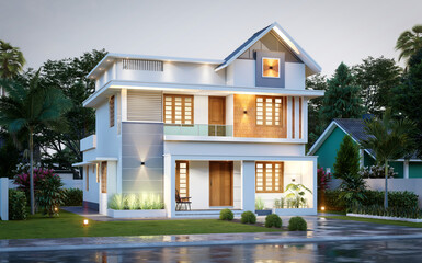 3d illustration of a newly built luxury home
