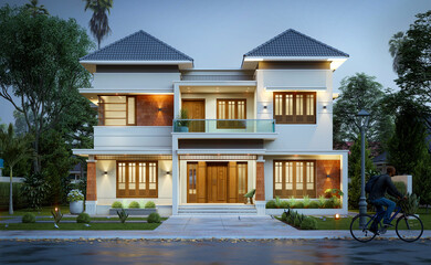 3d illustration of a newly built luxury home
