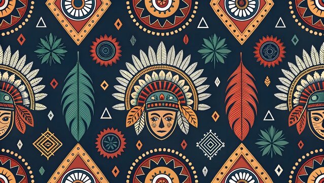 A collection of seamless tribal patterns featuring ethnic and Aztec motifs. Ideal for textiles, wallpapers, and cultural-themed designs. 
