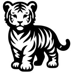 Tiger cub silhouette