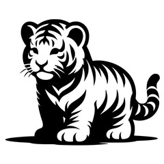 Tiger cub silhouette