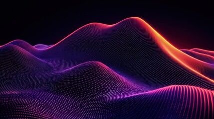 Majestic mountain landscape depicted with a line of dots signifying an artistic representation of natural beauty and scale