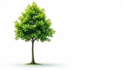 Lone sapling against pure white, showing intricate detail of leaves & stem , leaves, image, fresh