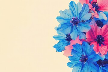 Obraz premium Vibrant, pastel-colored flowers in a bouquet arrangement.