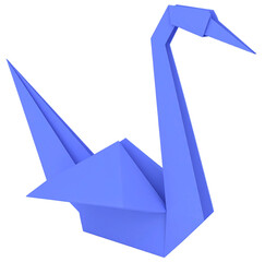 origami paper of swan in 3d style
