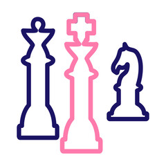chess Vector Line Two Colors Icon Design