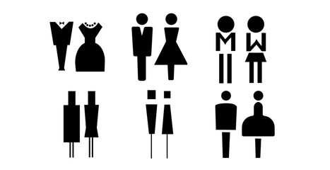 Dresses collection with statue,Ladies and gents collection of dresses