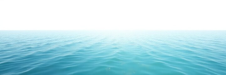 A body of water on a white background with no visible shore, natural solitude, serene water, clear water