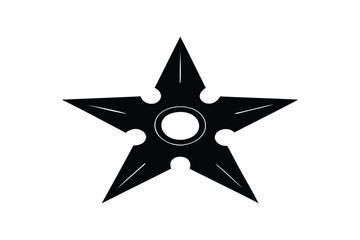 Obraz premium Ninja shuriken star icon silhouette