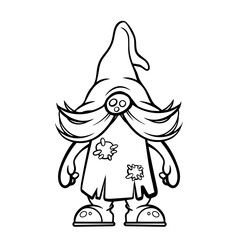 gnome drawing with black lines on a white background