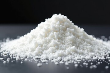Pile of white granulated sugar, close-up view, carbohydrate, cane sugar, texture