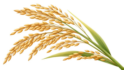 Golden Rice Plants Swaying Gently in the Breeze, a Symbol of Harvest and Abundance