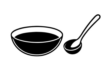 Spoon and Bowl silhouette vector illustration