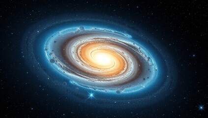 Fototapeta premium blue spiral galaxy