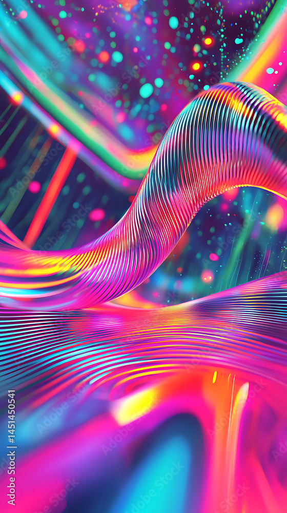 Aufkleber dynamic abstract wave patterns digital art colorful visuals vibrant background close-up view modern 