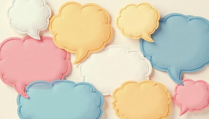 Seamless pastel speech bubble wallpaper, retro design, idea, graphic