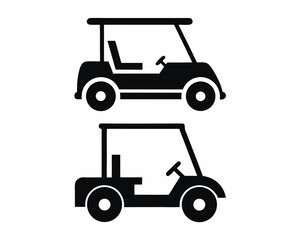 Fototapeta premium Golf Cart icon silhouette vector illustration