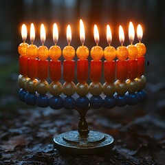 "Candles on Table: Festive Glow"