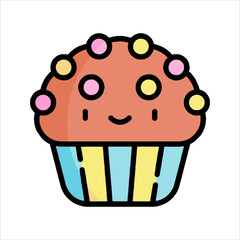 vector illustration of a cupcake
