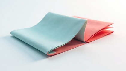 Close-up of a folded flap against stark white backdrop High-resolution image , detail, smooth