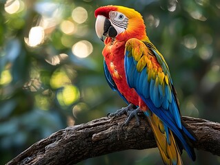 "Vibrant Parrot Perched in Natural Setting"