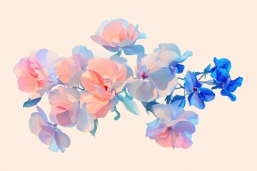 Delicate floral arrangement in pastel tones.