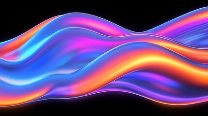 Obraz premium Dynamic color waves abstract art digital artwork dark background vibrant aesthetics visual concept