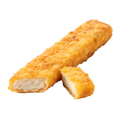 chicken fish stick isolated on white background-