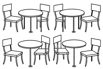 Dining table vintage charm line art