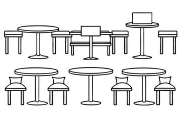 Dining table modern design line art