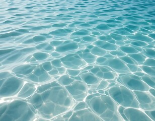 Fototapeta premium Abstract aquamarine water surface features sunlight and gentle wave patterns glistening subtly