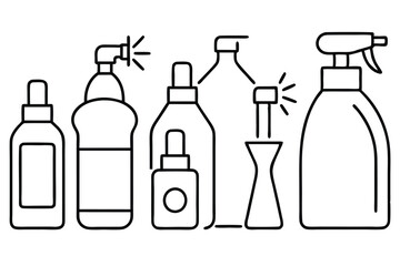 Disinfectant Solution Eliminate Harmful Germs Line Art