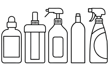 Disinfectant Solution Protect Every Space Line Art