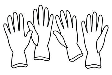 Obraz premium Disposable Gloves Hygiene Essentials Line Art