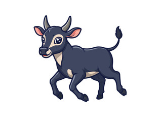 A Cheerful Cartoon Antelope Smiles Brightly Adorned With A Colorful Patterned Scarf And Twinkling Stars Rendered In A Clean Playful Vector Style Against A White Background Full Of Joy And Whimsy