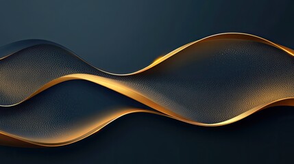 Abstract golden wavy background ,abstract background with smooth lines in blue, orange and yellow colors