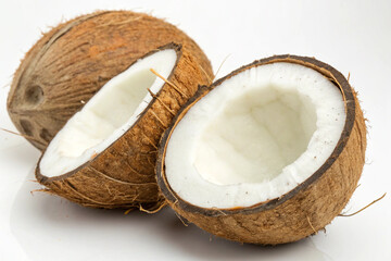 coconut on white background