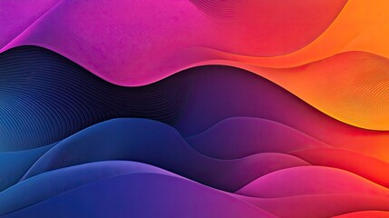 abstract background with smooth lines in blue, orange and purple colors ,3d render of abstract wavy background