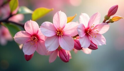 Softly blurred, overlapping blossoms, endless repeat, seamless, romantic