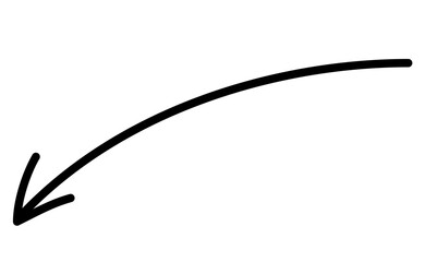 手書きの矢印　左下