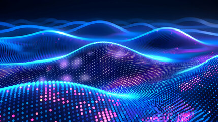 Abstract digital landscape of glowing, undulating forms.