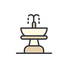 Fountain colored icons, minimalist vector illustration ,simple transparent graphic element .Isolated on white background