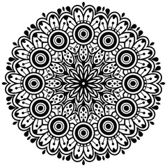 Tribal and bohemian style pattern design. Mosaic pattern. Floral henna or mehndi style mandala design.   