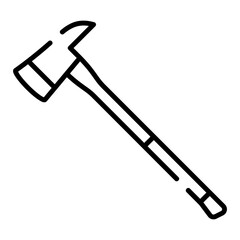 Fire axe, hatchet black line icon